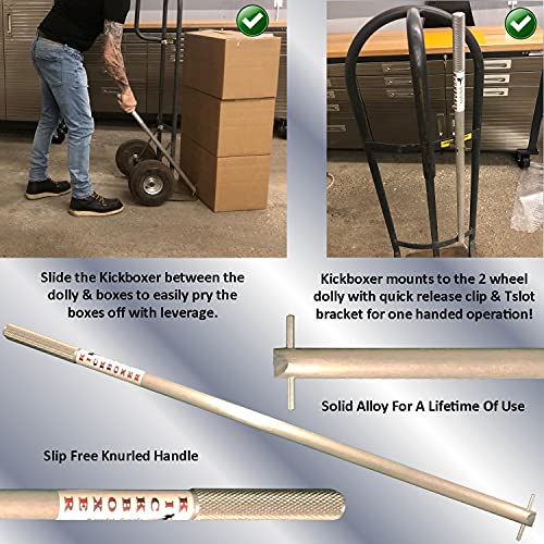 Keyfit Tools Kickboxer Hand Truck Dolly Box Leverage Bar Slide Boxes Off Your 2 Wheeled Dolly from The Bottom for Neatly Stacked Moving/Shipping Boxes