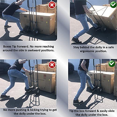 Keyfit Tools Kickboxer Hand Truck Dolly Box Leverage Bar Slide Boxes Off Your 2 Wheeled Dolly from The Bottom for Neatly Stacked Moving/Shipping Boxes