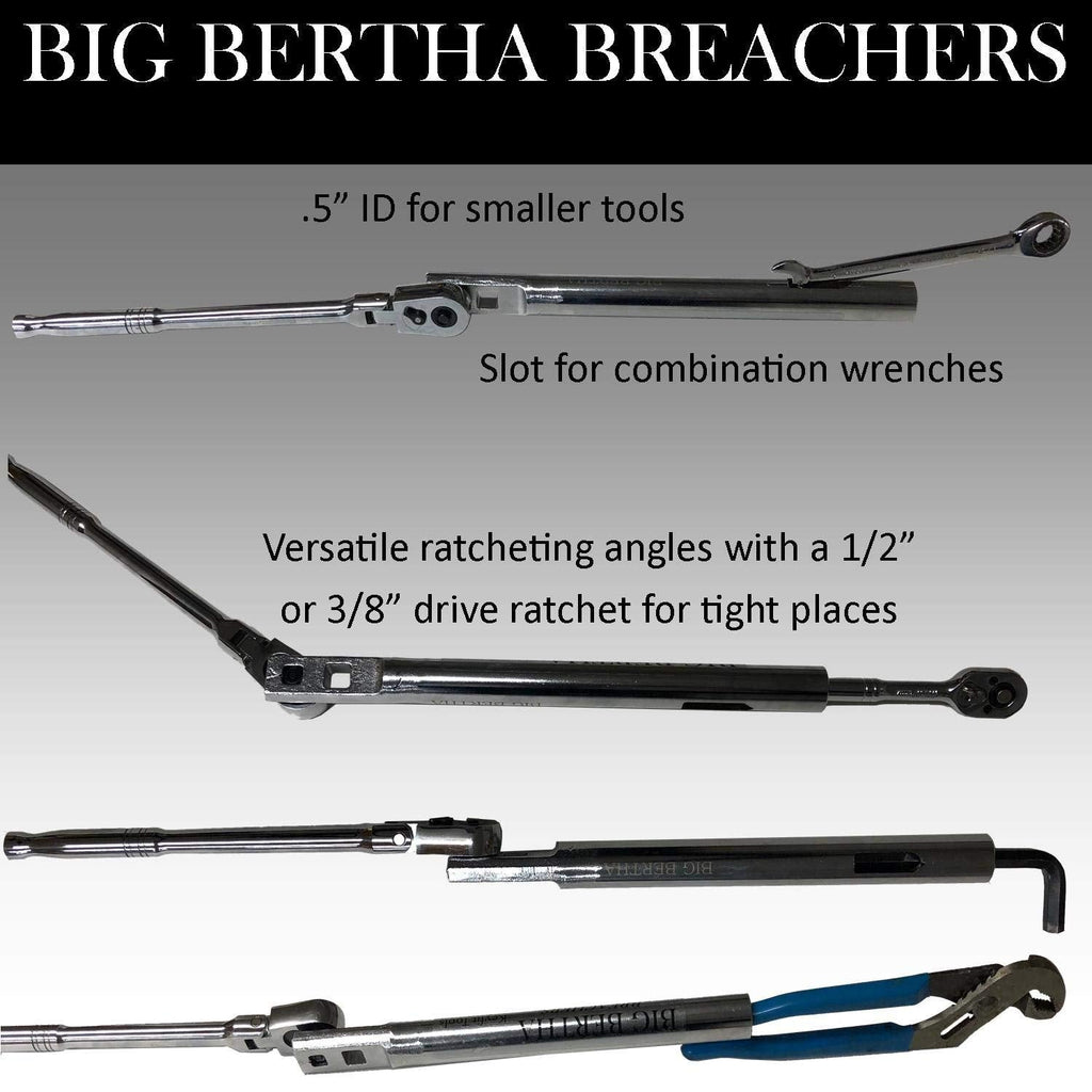Keyfit Tools Big Bertha BREACHER (1) Small 1/2 I.D. Breaker Bar Wrench Extender Works on Ratchets Pliers Wrenches Up to 4 Feet of Nut Busting Power