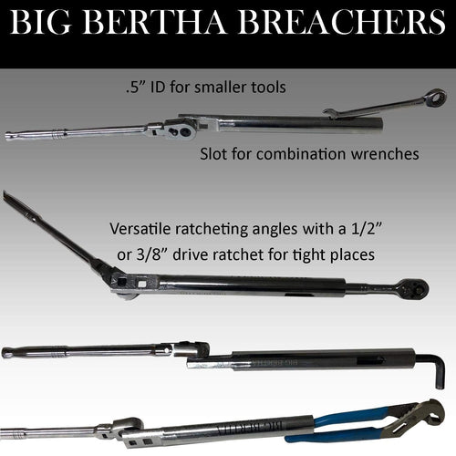 Keyfit Tools Big Bertha BREACHER (1) Small 1/2 I.D. Breaker Bar Wrench Extender Works on Ratchets Pliers Wrenches Up to 4 Feet of Nut Busting Power