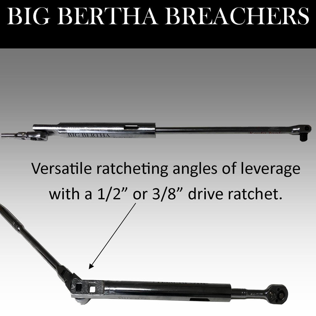Keyfit Tools Big Bertha BREACHERS 1/2 I.D. & 1 I.D. & Breaker Bar with Ratcheting Adapter (4PC Set) Wrench Extender Extension for Ratchets Pliers