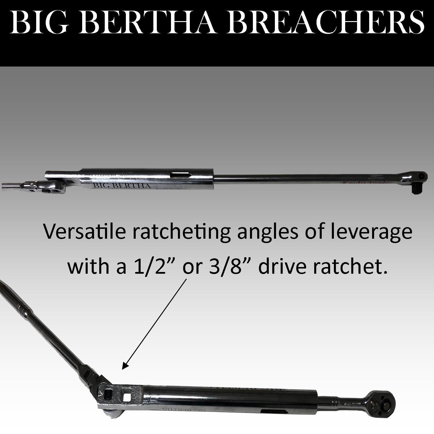 Keyfit Tools Big Bertha BREACHERS 1/2 I.D. & 1 I.D. & Breaker Bar with Ratcheting Adapter (4PC Set) Wrench Extender Extension for Ratchets Pliers
