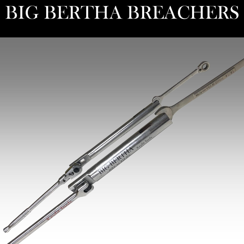 Keyfit Tools Big Bertha BREACHERS 1/2 I.D. & 1 I.D. & Breaker Bar with Ratcheting Adapter (4PC Set) Wrench Extender Extension for Ratchets Pliers