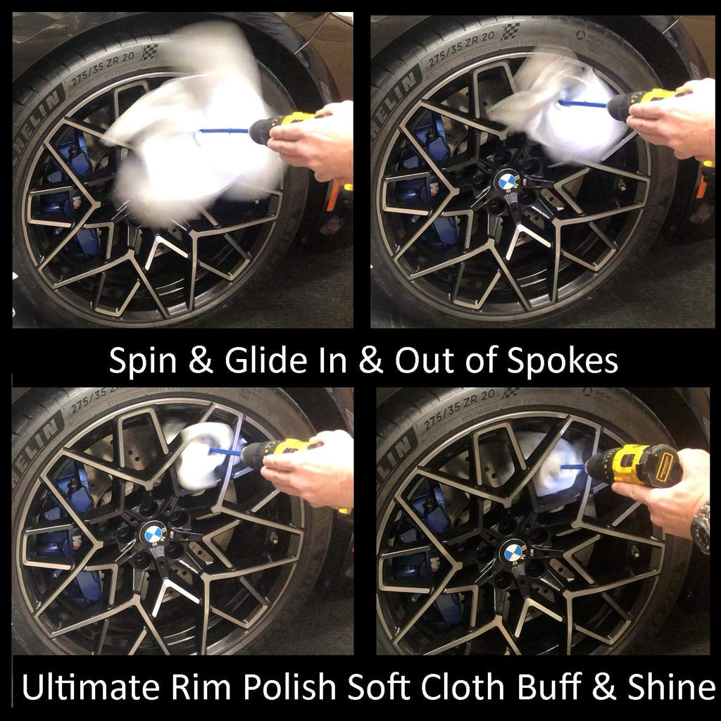 Keyfit Tools ShapeShifter 2.0 (2 Pack) Ultra Soft Micro Fiber Professional Power Drill Wheel & Rim Cleaner Detailer & Polisher Wheels of All Shapes