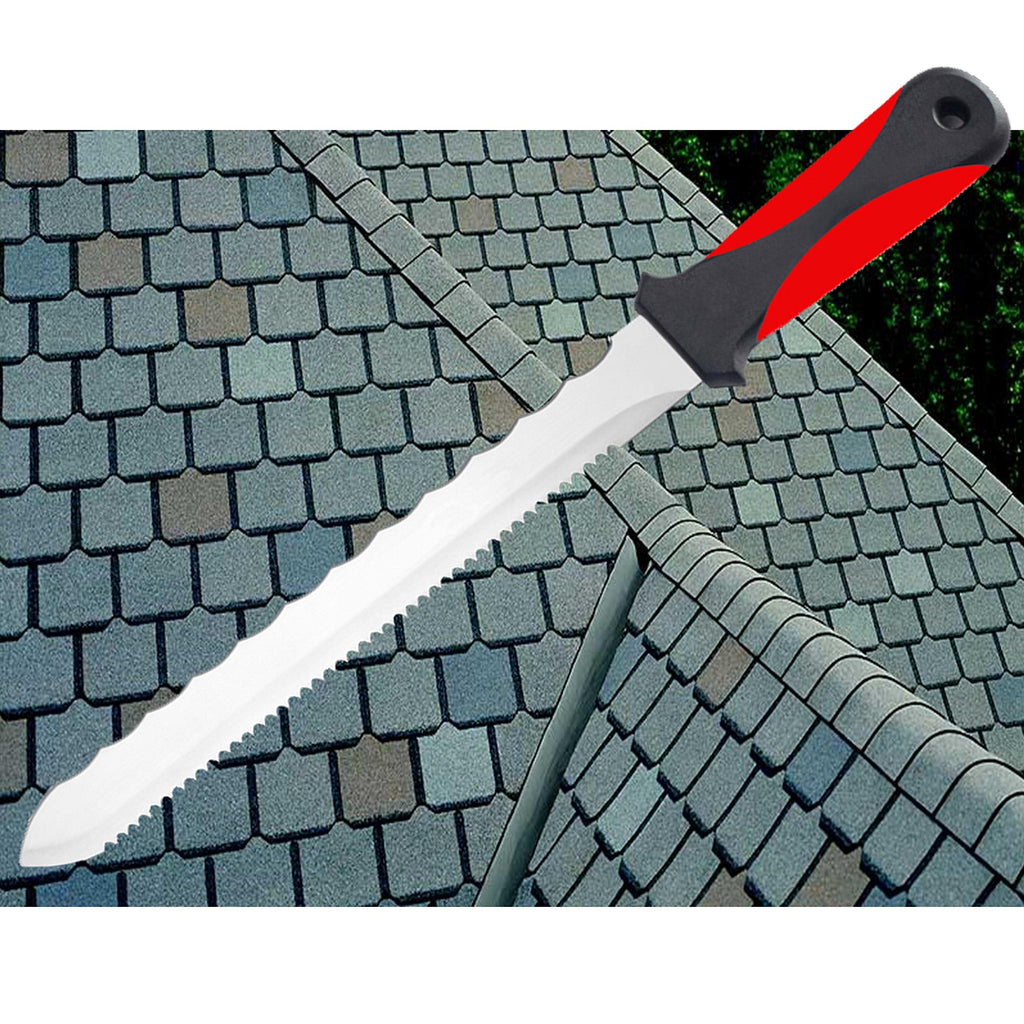 Keyfit Tools CUTS ALL KNIFE. Stainless Steel Box Cutter Utility Roofing Knife Shingles Carpet Knife Blade Double Sided Serrated Blade for Cardboard